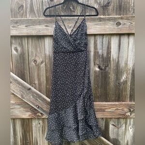 Mi Ami Black Polka Dot Ruffle Dress Size M